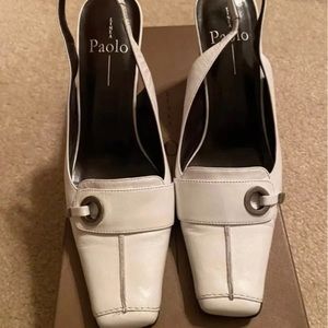 Linea Paolo Off White Kid Pumps - Size 7